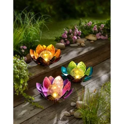 Gartendekoration ·Solarleuchten|Gartendekoration ·Led-Leuchten|Die moderne Hausfrau Solar-Lotusblume lila