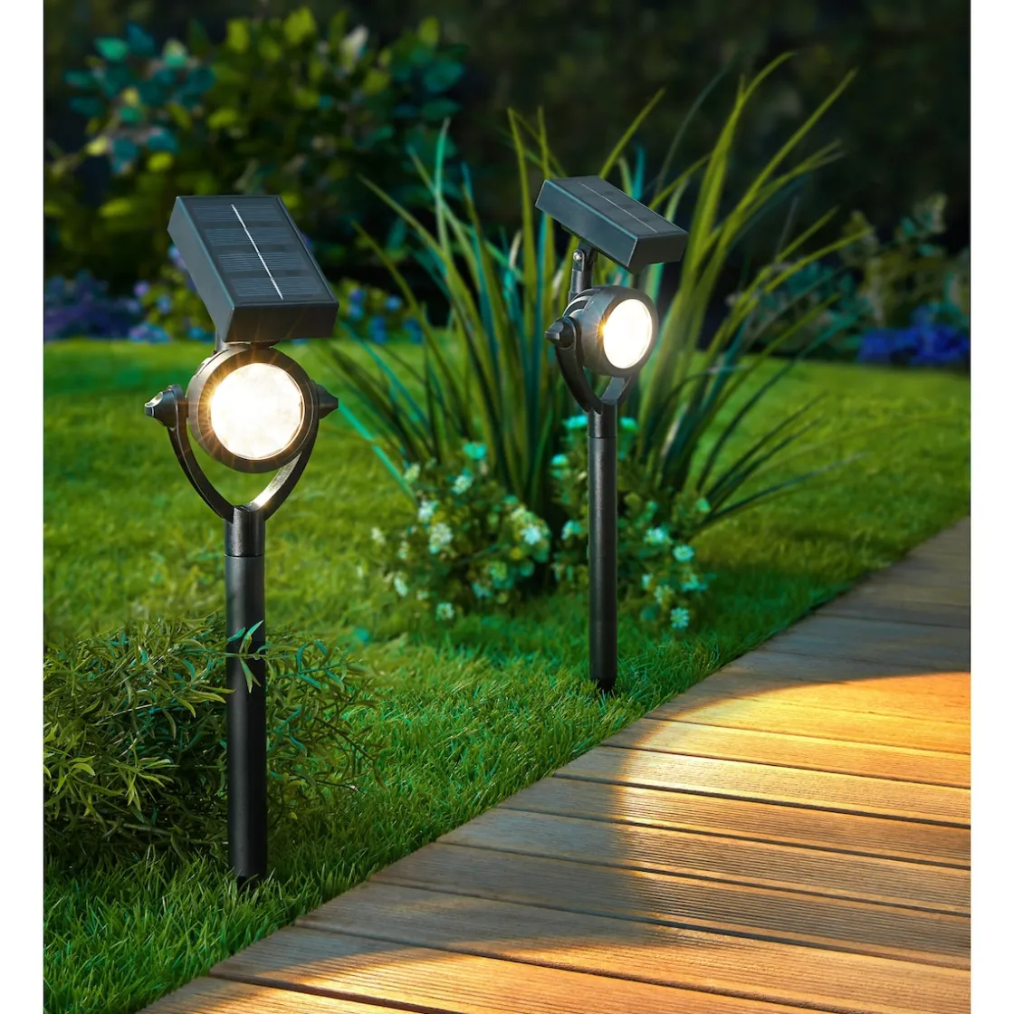 Gartendekoration ·Solarleuchten|Solarleuchten|Die moderne Hausfrau Solar-Sicherheits-Wegleuchte, 2 Stück