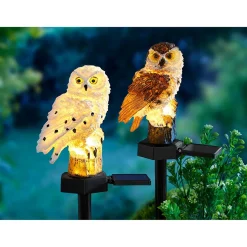 Gartendekoration ·Solarleuchten|Solarleuchten|Die moderne Hausfrau Solarstecker "Eule" weiß
