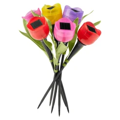 Gartendekoration ·Solarleuchten|Gartendekoration ·Led-Leuchten|Die moderne Hausfrau Solar-Tulpen "Kunterbunt", 6 Stück