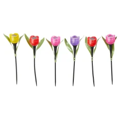 Gartendekoration ·Solarleuchten|Gartendekoration ·Led-Leuchten|Die moderne Hausfrau Solar-Tulpen "Kunterbunt", 6 Stück