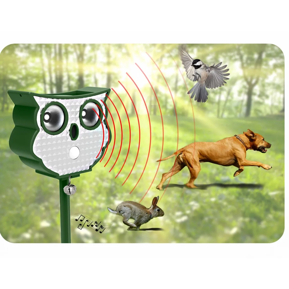 Die moderne Hausfrau Solar-Ultraschall-Tierschreck "Eule"