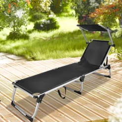 Gartenstühle & -Liegen|Die moderne Hausfrau Sonnenliege mit Sonnendach