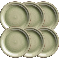 Geschirrsets|Die moderne Hausfrau Speiseteller-Set, Steingut LUMACA Olivgrün