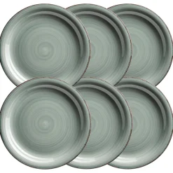 Geschirrsets|Die moderne Hausfrau Speiseteller-Set, Steingut LUMACA Grau