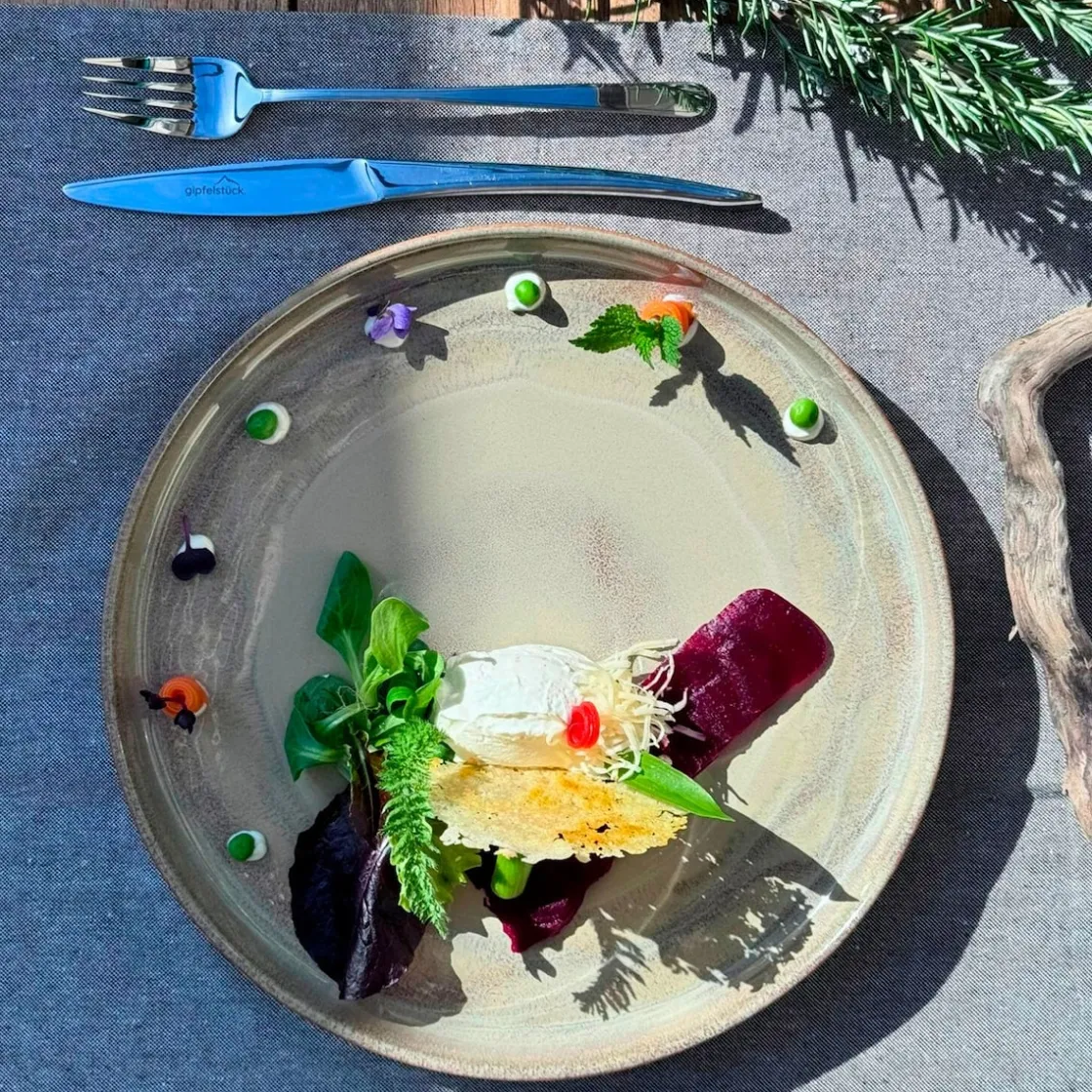 Geschirrsets|Die moderne Hausfrau Speiseteller-Set, Steinzeug Nebelwald