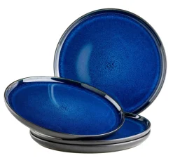 Geschirrsets|Die moderne Hausfrau Speiseteller-Set, Steinzeug Niara Schwarz / Grau