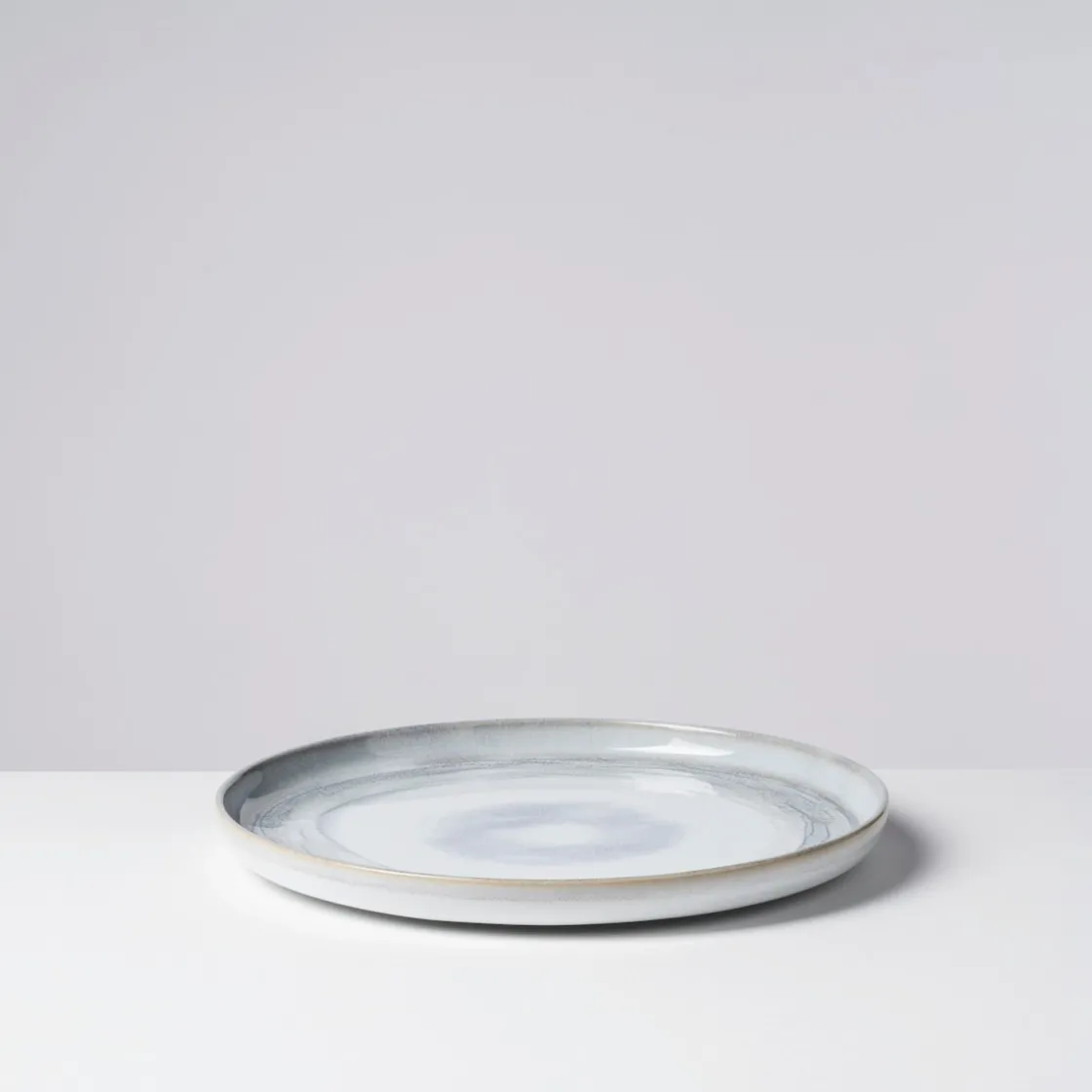 Geschirrsets|Die moderne Hausfrau Speiseteller-Set, Steinzeug TIEFER SEE Grau / Weiß