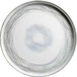 Geschirrsets|Die moderne Hausfrau Speiseteller-Set, Steinzeug TIEFER SEE Grau / Weiß