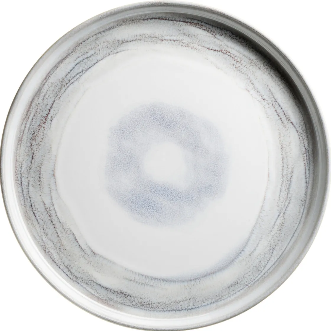Geschirrsets|Die moderne Hausfrau Speiseteller-Set, Steinzeug TIEFER SEE Grau / Weiß