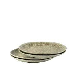 Geschirrsets|Die moderne Hausfrau Speisteller-Set, Steinzeug Moos'N'Stein Grün