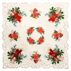 Weihnachtsdekoration·Weihnachtstischdecken|Tischdecken & -Läufer·Tischdecken|Die moderne Hausfrau Spitzen-Mitteldecke „Christstern“, 85x85 cm