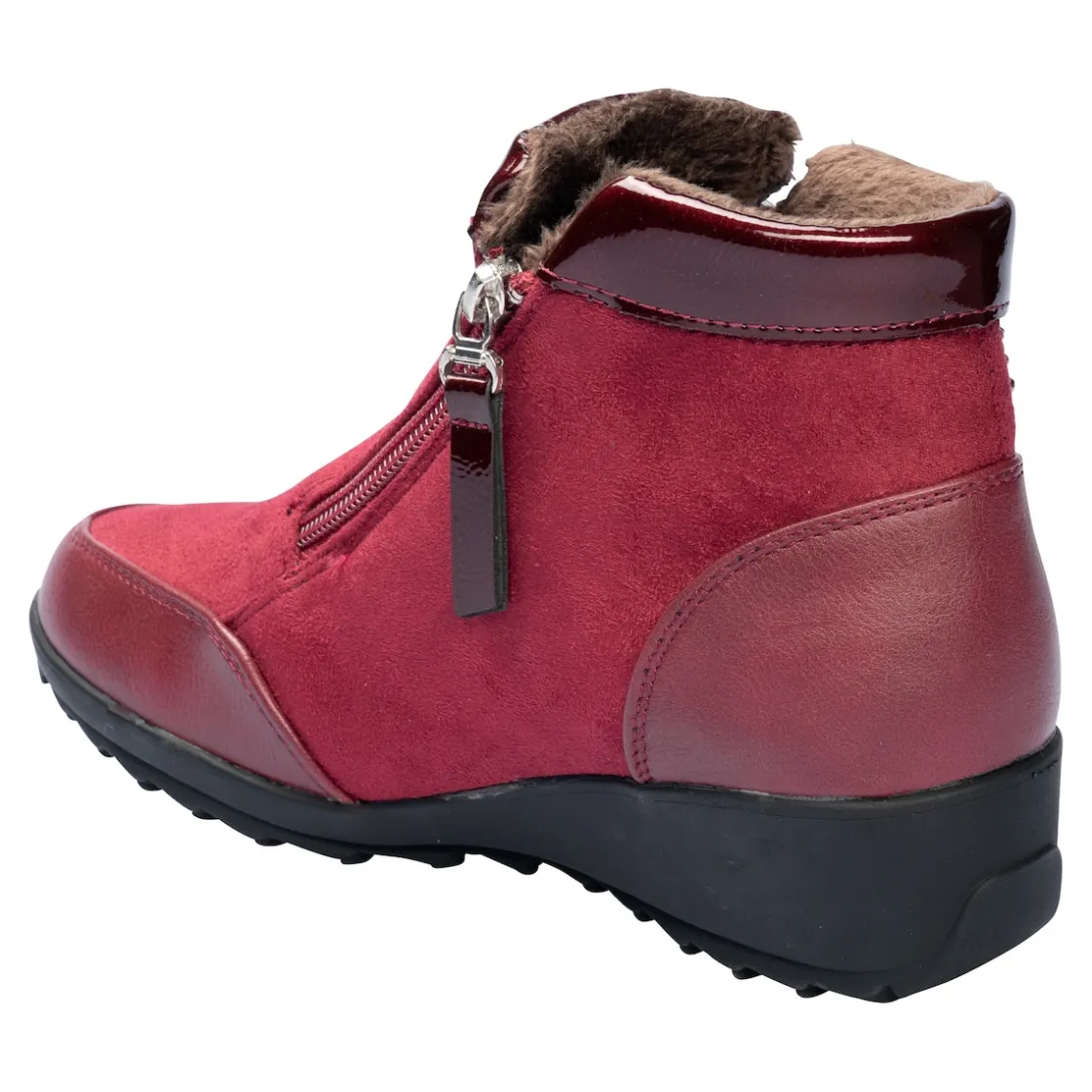 Stiefeletten|Die moderne Hausfrau Stiefelette "Rita" mit Reißverschluss, gefüttert bordeaux