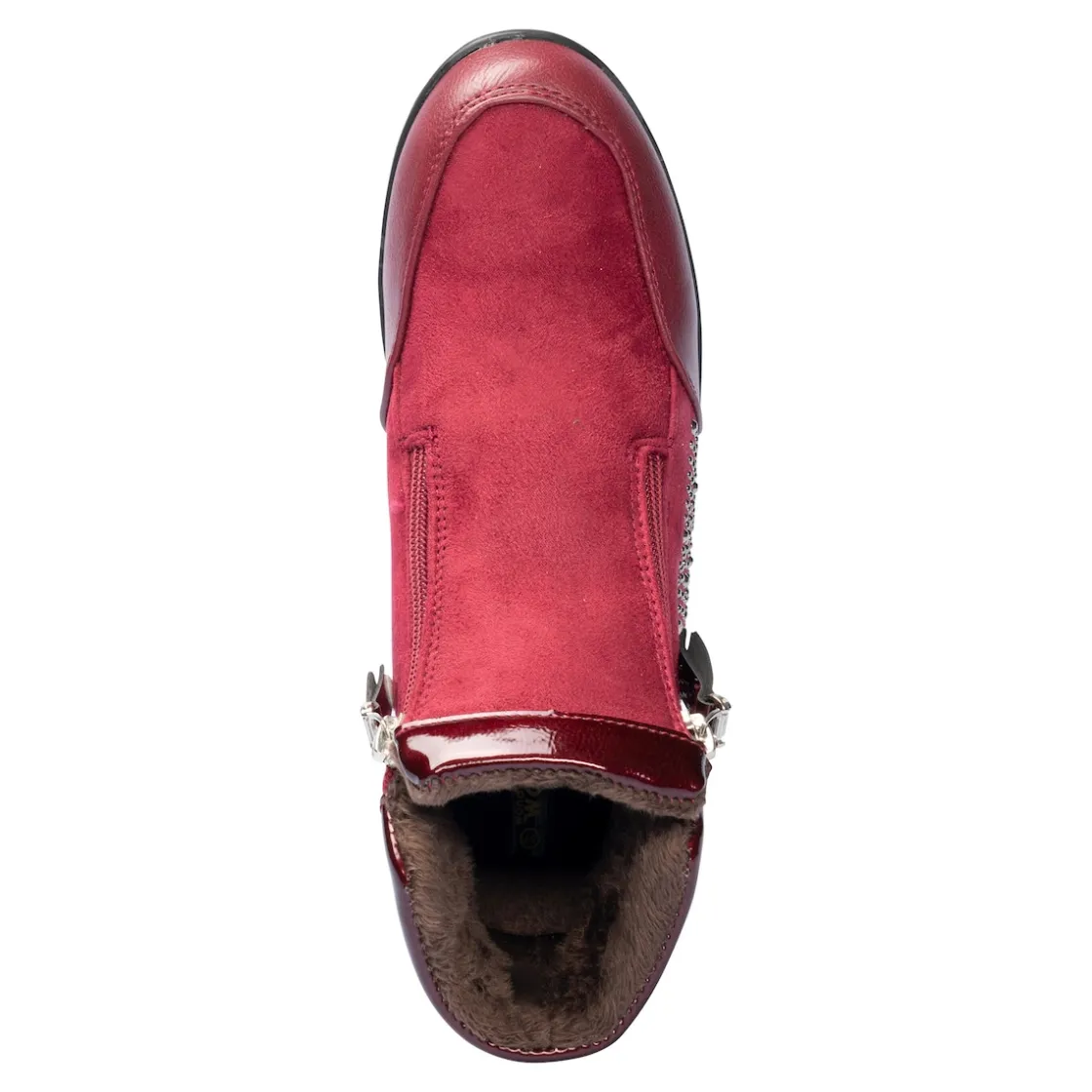Stiefeletten|Die moderne Hausfrau Stiefelette "Rita" mit Reißverschluss, gefüttert bordeaux