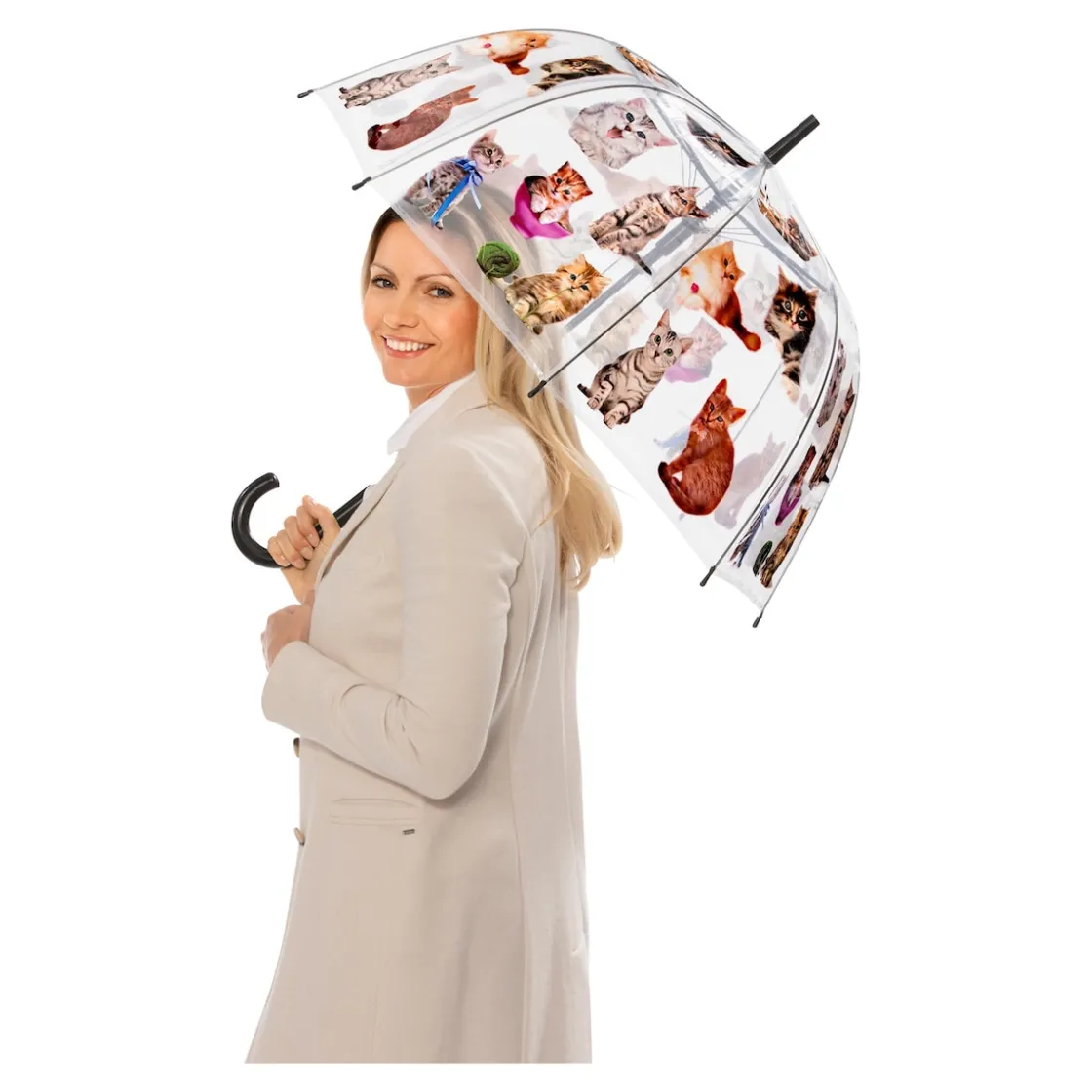 Regenschirme|Regenschirme|Die moderne Hausfrau Stockregenschirm "Katze"