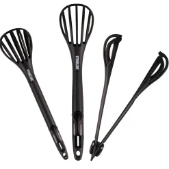 Geniale Küchenhelfer|Die moderne Hausfrau STONELINE 4 in 1 Multifunktionales Schneebesen Küchenzangen Set | 3-teilig