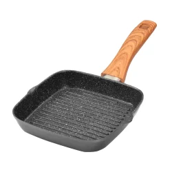 Pfannen|Die moderne Hausfrau STONELINE Back to Nature Grillpfanne 16 cm | ohne Deckel - Holzoptik