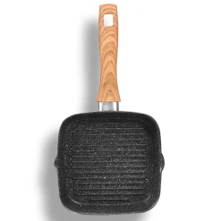 Pfannen|Die moderne Hausfrau STONELINE Back to Nature Grillpfanne 16 cm | ohne Deckel - Holzoptik