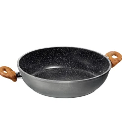 Pfannen|Die moderne Hausfrau STONELINE Back to Nature Servierpfanne 28 cm | Holzoptik