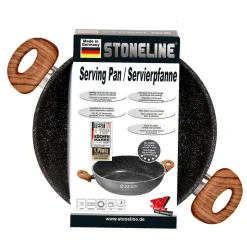Pfannen|Die moderne Hausfrau STONELINE Back to Nature Servierpfanne 24 cm | Holzoptik