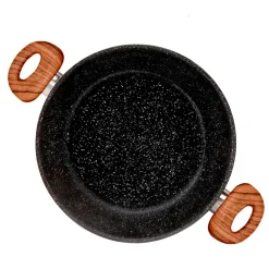 Pfannen|Die moderne Hausfrau STONELINE Back to Nature Servierpfanne 24 cm | Holzoptik