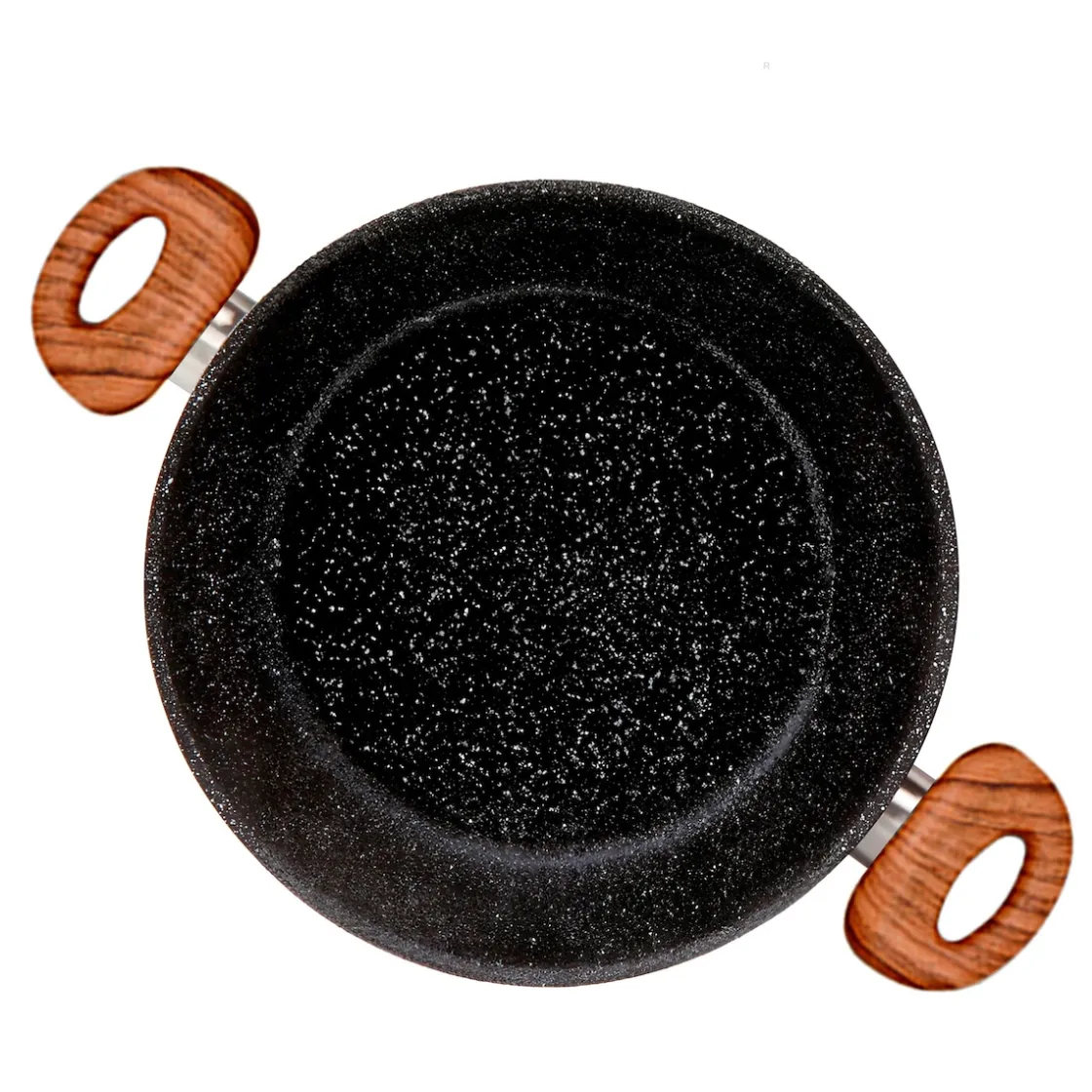 Pfannen|Die moderne Hausfrau STONELINE Back to Nature Servierpfanne 24 cm | Holzoptik