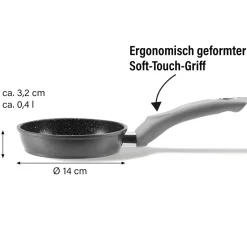 Pfannen|Die moderne Hausfrau STONELINE Bratpfanne 14 cm | ohne Deckel - Grau