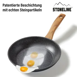 Pfannen|Die moderne Hausfrau STONELINE Bratpfanne 24 cm | ohne Deckel - Holzoptik