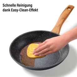 Pfannen|Die moderne Hausfrau STONELINE Bratpfanne 24 cm | ohne Deckel - Holzoptik
