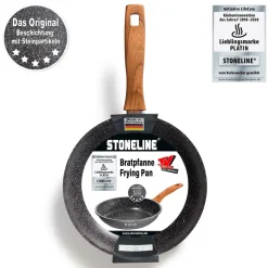 Pfannen|Die moderne Hausfrau STONELINE Bratpfanne 24 cm | ohne Deckel - Holzoptik