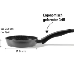 Pfannen|Die moderne Hausfrau STONELINE Bratpfanne 14 cm | ohne Deckel - Schwarz