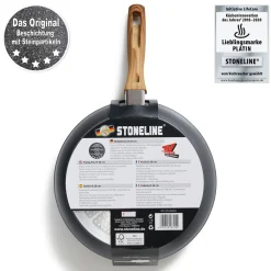 Die moderne Hausfrau STONELINE Bratpfanne 28 cm | ohne Deckel - Holzoptik