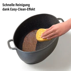 Bräter|Die moderne Hausfrau STONELINE Bräter Schmortopf Oval 39x26 cm | mit Deckel