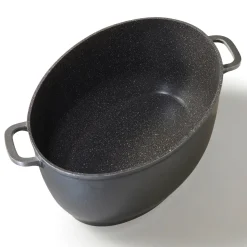 Bräter|Die moderne Hausfrau STONELINE Bräter Schmortopf Oval 39x26 cm | mit Deckel