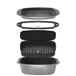 Bräter|Die moderne Hausfrau STONELINE Bräter und Back Set 5-teilig 39x22 cm | mit Deckeln