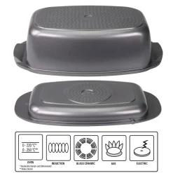 Bräter|Die moderne Hausfrau STONELINE Bräter und Back Set 5-teilig 39x22 cm | mit Deckeln