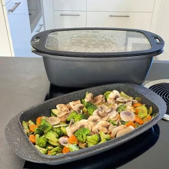 Bräter|Die moderne Hausfrau STONELINE Bräter und Back Set 5-teilig 39x22 cm | mit Deckeln