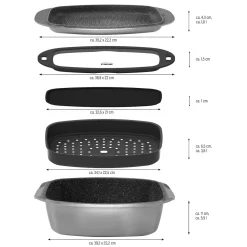 Bräter|Die moderne Hausfrau STONELINE Bräter und Back Set 5-teilig 39x22 cm | mit Deckeln
