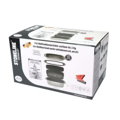 Bräter|Die moderne Hausfrau STONELINE Bräter und Back Set 5-teilig 39x22 cm | mit Deckeln