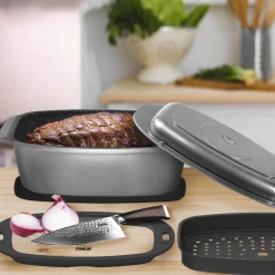 Bräter|Die moderne Hausfrau STONELINE Bräter und Back Set 5-teilig 39x22 cm | mit Deckeln