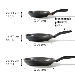 Pfannen|Die moderne Hausfrau STONELINE CERAMIC Keramik Pfannen-Set 3-teilig 20/24/28 | ohne Deckel