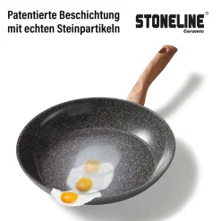 Die moderne Hausfrau STONELINE CERAMIC Keramik Kochgeschirr-Set 14-teilig | mit Deckeln - Holzoptik