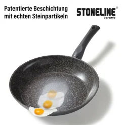 Pfannen|Die moderne Hausfrau STONELINE CERAMIC Keramik Bratpfanne 28 cm | mit Deckel