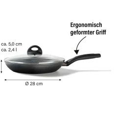 Pfannen|Die moderne Hausfrau STONELINE CERAMIC Keramik Bratpfanne 28 cm | mit Deckel