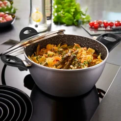 Die moderne Hausfrau STONELINE CERAMIC Keramik Kochgeschirr-Set 6-teilig 18/20/24 | mit Deckeln