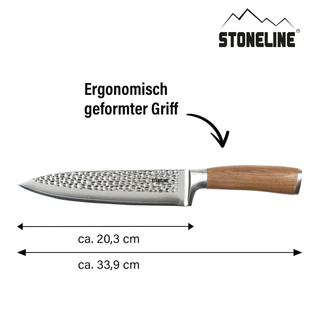 Koch- & Küchenmesser|Die moderne Hausfrau STONELINE Chefmesser 34 cm | 67 Lagen Damastmesser