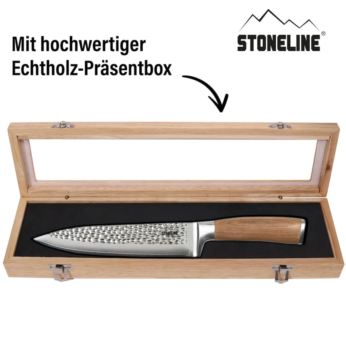 Koch- & Küchenmesser|Die moderne Hausfrau STONELINE Chefmesser 34 cm | 67 Lagen Damastmesser