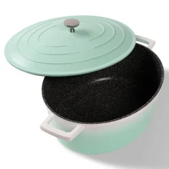 Bräter|Die moderne Hausfrau STONELINE Cocotte Bräter Oval 32x25 cm Mint | mit Deckel