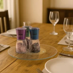 Geniale Küchenhelfer|Die moderne Hausfrau STONELINE Drehbare Glas Servierplatte Tortenplatte 32 cm | Transparent