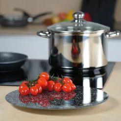 Die moderne Hausfrau STONELINE Drehbare Glas Servierplatte Tortenplatte 32 cm | Schwarz